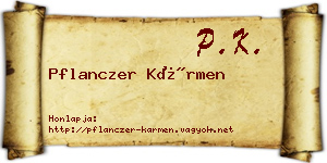 Pflanczer Kármen névjegykártya